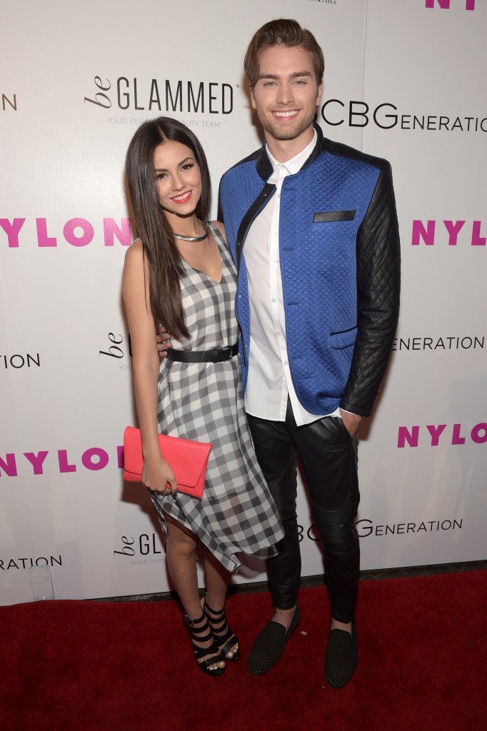 Actress Victoria Justice (L) and actor Pierson Fode 